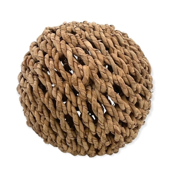 Rattan Rope Ball Home Decor Organic Rustic Art Accent 9” Natural Rope Sphere - Picture 1 of 2